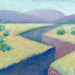 Melwell Romancito, "Purple Canyon," oil on canvas board, 5x7