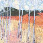 "Aspen Meadow II," oil on panel by Melwell Romancito, 8x10