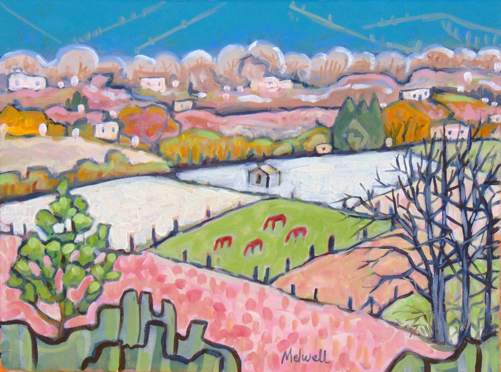 "From the Top of Tom Holder Road," oil on canvas by Melwell, 11x14